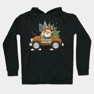 cute santa on the wood car named "Cristmas Vacation" Hoodie